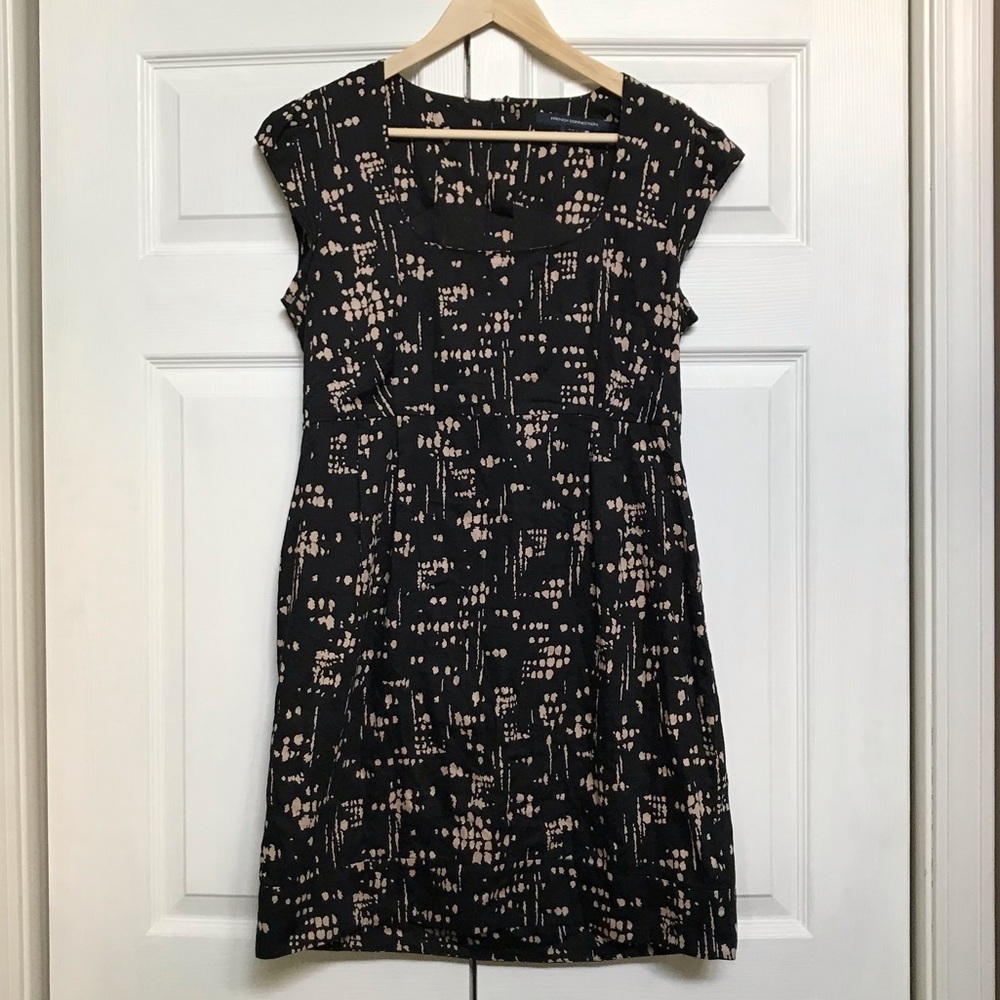 French Connection Cotton Dress Reverse Dalmatian